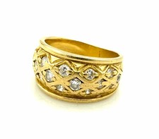 MAGNIFIQUE BAGUE OR 18 CARATS - Diamants 0,38 carat - 5,41 g