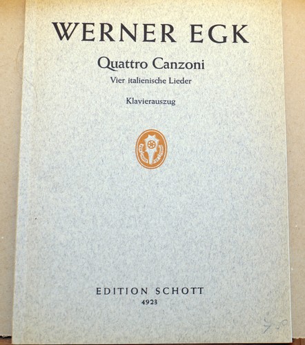 Werner egk quattro canzoni - egk,