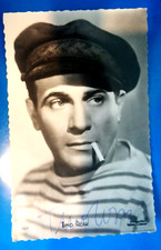 AUTOGRAPHE DE TINO ROSSI SUR CARTE POSTALE FORMAT  9 X 14 CM