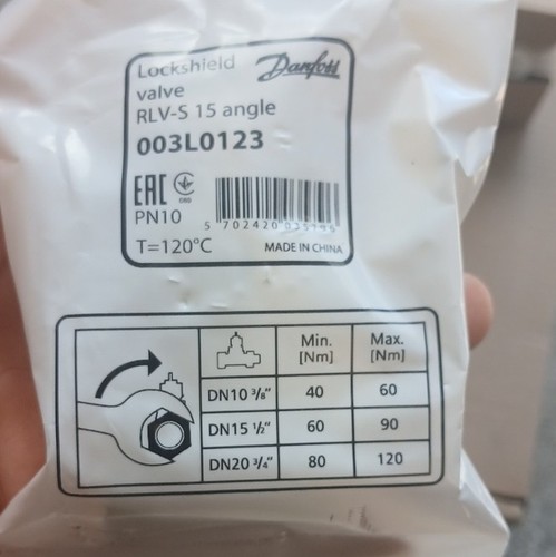 Danfoss rlv angle - rlv-s, 15