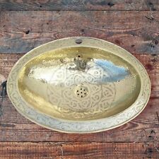 LAVABO VASQUE MAROCAINE ,MARTELÉ, CUIVRE 53 CM SALLE DE BAIN ORIENTALE  NEUF