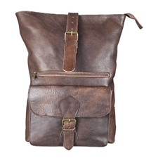 Handmade Moroccan Leather Backpack + Free Cream – 100% Genuine Brown Leather