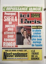 Affiche presse journal revue Ici Paris Sheila Ringo 57x76