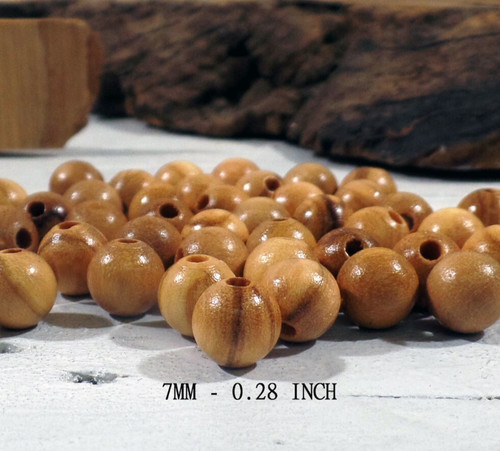 Perles bois d'olivier 7mm