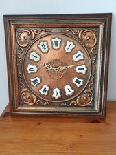 Pendule vintage cuivre bois et
