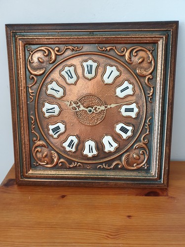 Pendule vintage cuivre bois - , et