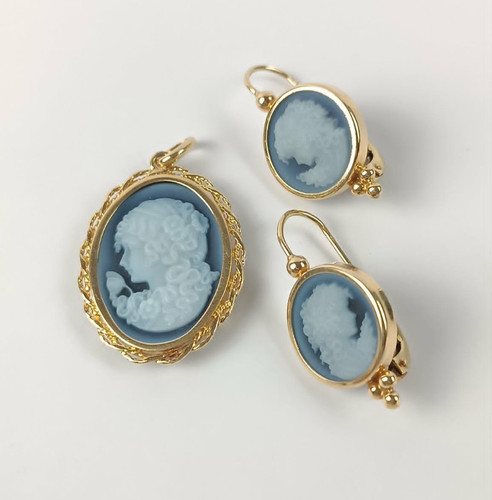 Ensemble pendentif médaillon - pendentif,