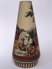 Superbe ancien VASE en GRES signé FISCHER R.F CIBOURE Bergère fontaine en TBE