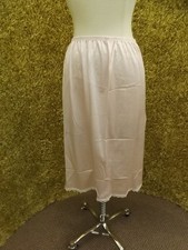 Vtg Pink Champaign Body Lites Below Knee Floral Lace Half Slip Sz S Antron Nylon