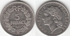 Monnaie Française 5 francs Lavrillier 1935