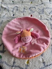 Doudou plat rond - rond, vache