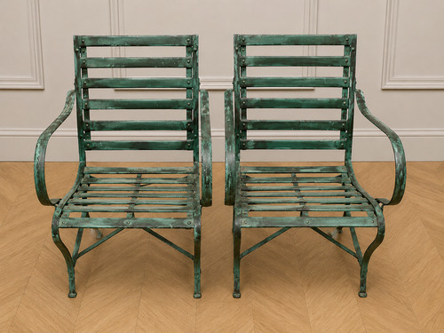 Paire fauteuils jardin - paire, de