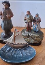 LOT DE 3  TERRE CUITE MANUFACTURE  L ILE ADAM POUR  SOUVENIR BORD DE MER