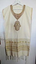 Tee-shirt Robe blanche Haut Main Fathma Coton Brodé doré Vintage Traditionnel 