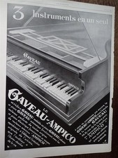 piano GAVEAU AMPICO + bagages LANCEL publicité papier ILLUSTRATION 1929