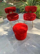 CHAISES VINTAGE MOUMOUTE ROUGE