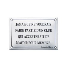 Plaque émaillée texte - émaillée,