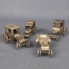 Lot 4 Modèles Étain Auto Voitures Période Ciselé A Main Vintage Années '70