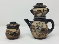 CIBOURE VE THÉIÈRE et POT CÉRAMIQUE signée GARCIA VE PAYS BASQUE DANSEURS BERGER