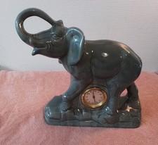  Pendule Elephant En Faience Made In Germany , Fonctionne