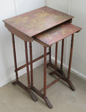 2 tables gigognes en bois d'époque Art nouveau , fin XIXème siècle , à rénover