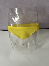 slip jaune néon nylon sexy taille M/L semi transparent