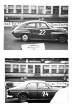 G1260 Volvo 122 & 544. Course auto Nurbring Allemagne 1960. 2 photos argentiques