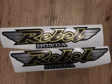 Honda Rebel kit d'autocollants de réservoir  argent or noir 25,4x5 cm