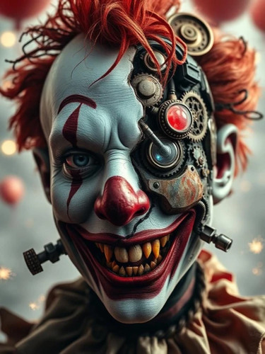 Photo 15x20 clown mécanique