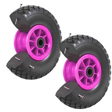 Roues de Brouettes Caoutchouc Solide 2er Ensemble 260mm 3.00-4 PU Sac à