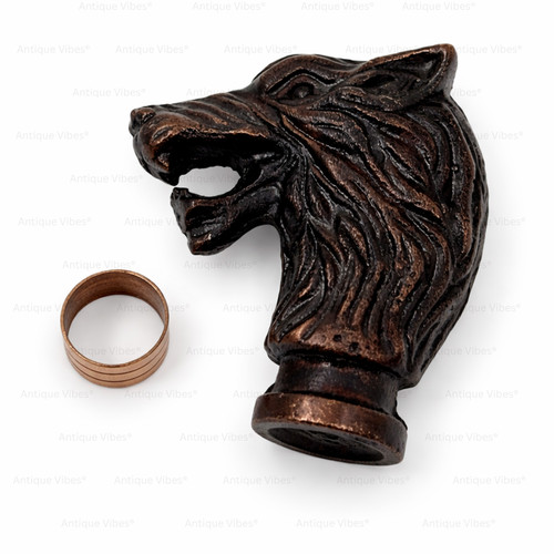 Poignée tête loup pour - tête,