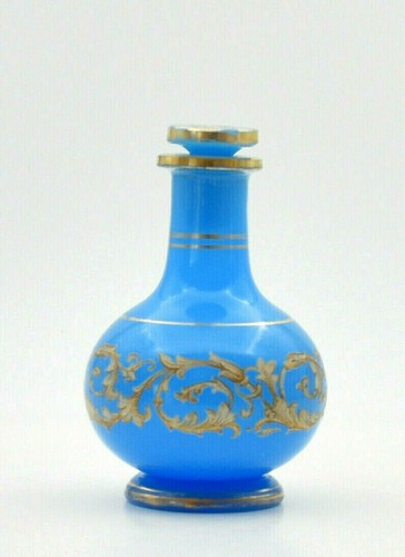 Flacon opaline bleue - , charles