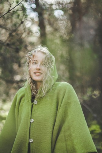 Châle capuche tricot - châle, en