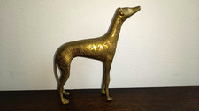 CHIEN EN BRONZE JAUNE - STATUETTE LEVRIER ART DECO