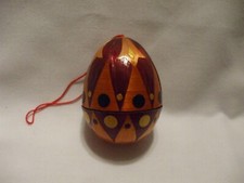 Christmas Ornament Russian? Classics Wooden Egg Shaped Handmade w/ Secret Spot
