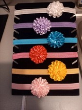 Bandeau bébé  élastique fleur lot de 6
