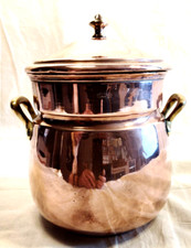 Ancienne Marmite a soupe Gaillard cuivre et argent "Marilyn", Soup pot copper N5