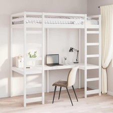 Cadre de lit mezzanine Pin massif Lit loft Mobilier chambre Moderne en vidaXL vi