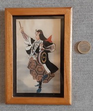 Cadre peinture originale asiatique sur tissus (soie) SAMOURAÏ Japon Chine no:3