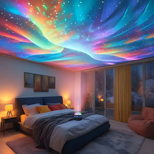 Projecteur LED Aurore Boréale RGB Galaxie avec Télécommande Veilleuse Chambre