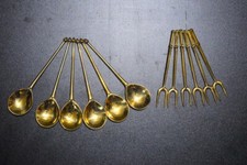 Ensemble de couverts médiévaux en laiton couverts vikings cuillère fourchette...