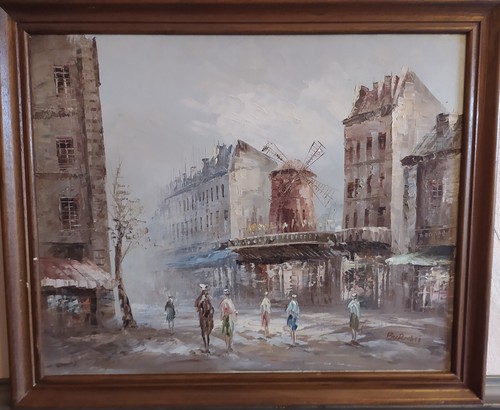 Huile sur panneau - panneau, signée