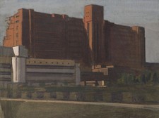 Jean-Baptiste SÉCHERET - Œuvre originale signée. Architecture urbaine. 1993