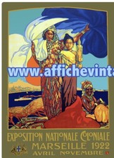affiche poster  marseille 1922 exposition coloniale