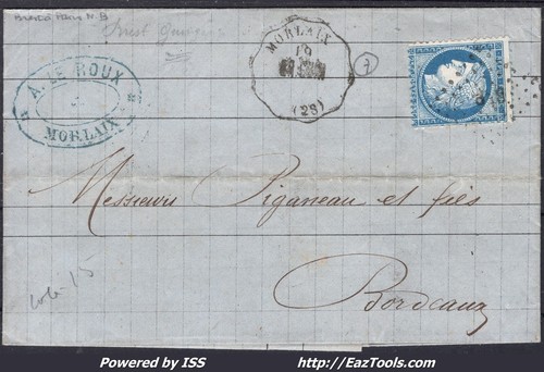 France 60c sur lettre - n°60c,