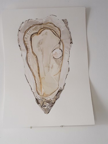 Huître aquarelle originale - huître,