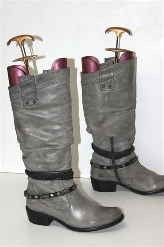Spiral bottes cuir plissé - bottes,