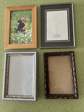 Lot de 4 petits cadres, format carte postale, anciens porte photo vintage