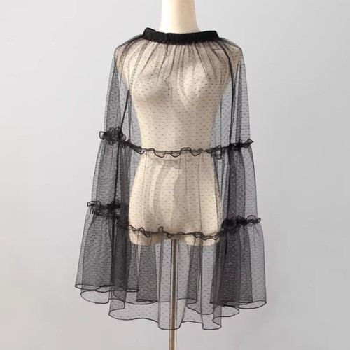 Femme maille dentelle ruffles - dentelle,