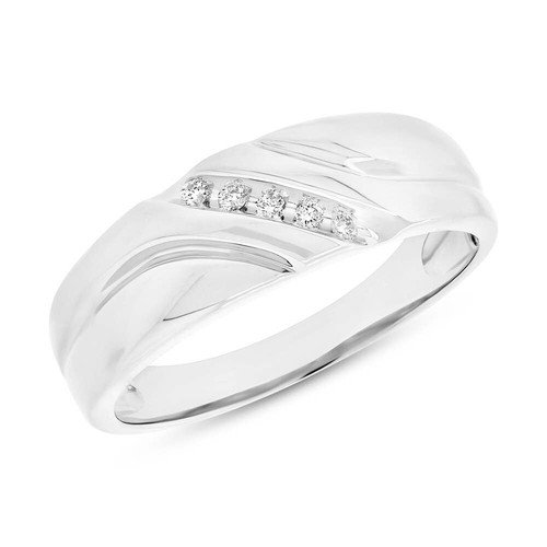 Hommes 14k blanc diamant - blanc,